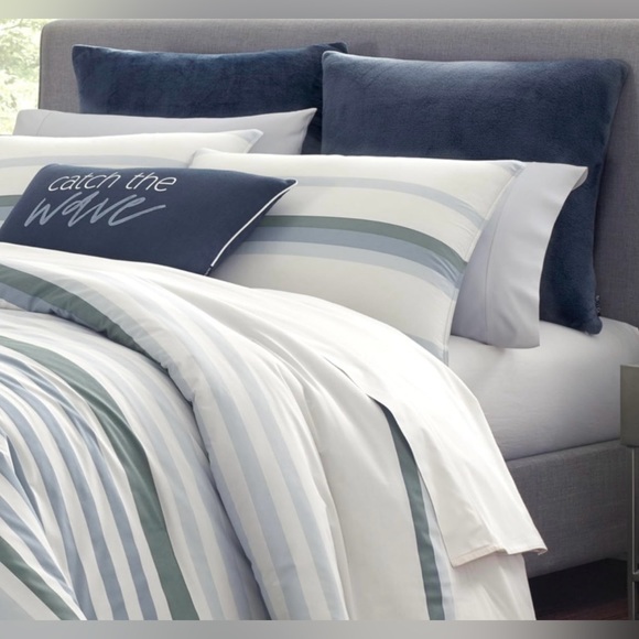 Nautica Lansier Cotton Grey Duvet Cover Set QUEEN - Picture 8 of 11